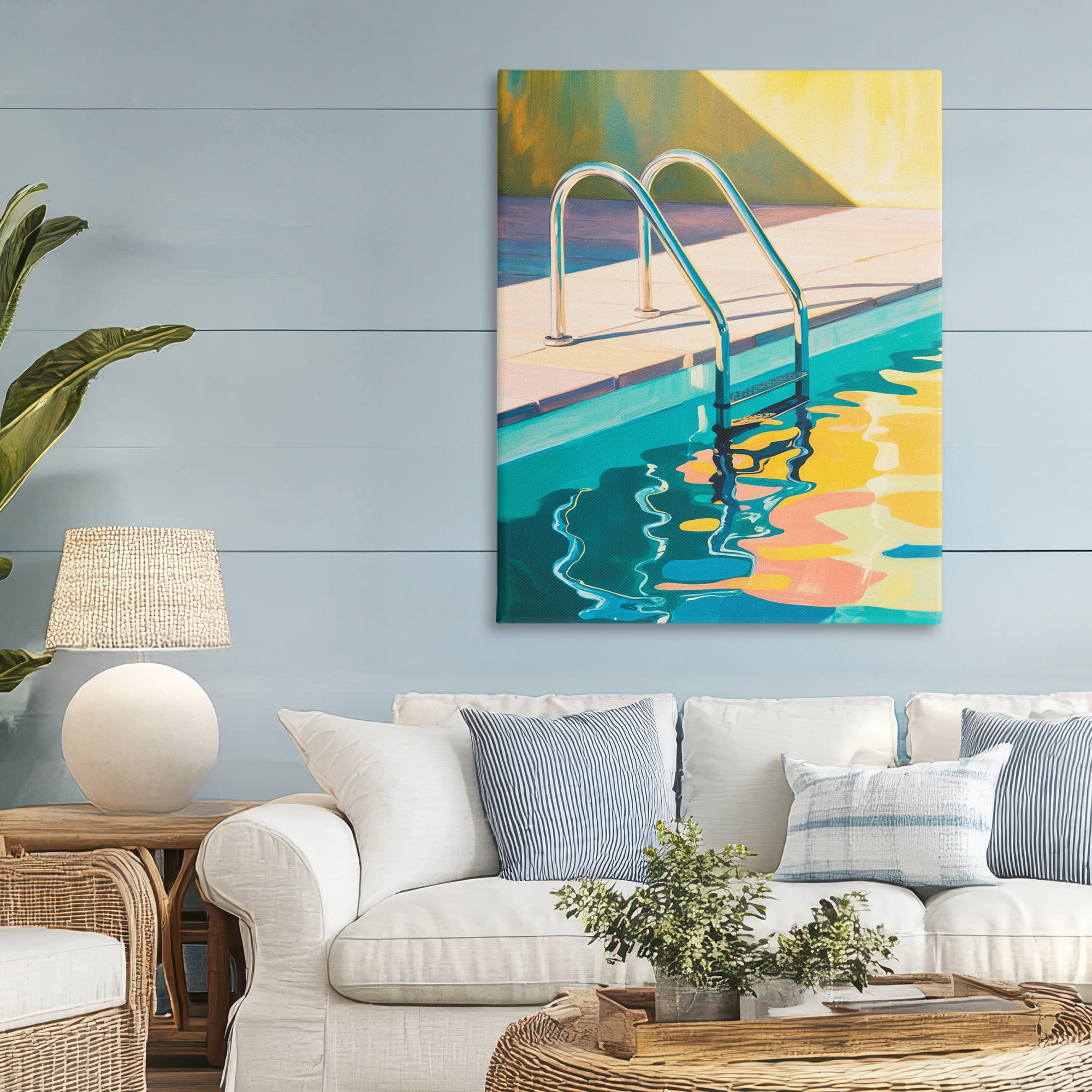 Stupell Industries Pool Ladder At Sunset Canvas Wall Art, design by Andreas Magnusson