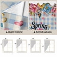 thumbnail image 5 of Swag Valance Curtains for Windows, Spring Gnomes Light Filtering Kitchen Curtains with Rod Pocket, Farmhhouse Floral Botanical Blue Plaid Window Treatment Valances for Living Room, 28x36 - 2 PCS, 5 of 9