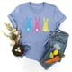 thumbnail image 4 of Blusa informal de manga corta con cuello redondo y estampado de Pascua para mujer Pompotops hfajkhk127895, 4 of 5