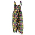thumbnail image 2 of Jinhomg Holiday Overalls for Women 2025 Fancy Mardi Gras Themed Jumpsuits Loose One Piece Sleeveless Wide Leg Rompers with Pockets Sales Today Clearance Multicolor M, 2 of 5