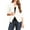 Ivory, variant on Women's Casual Office Wear Open Draped Front 3/4 Sleeves Basic Solid Blazer Jacket S-3XL
