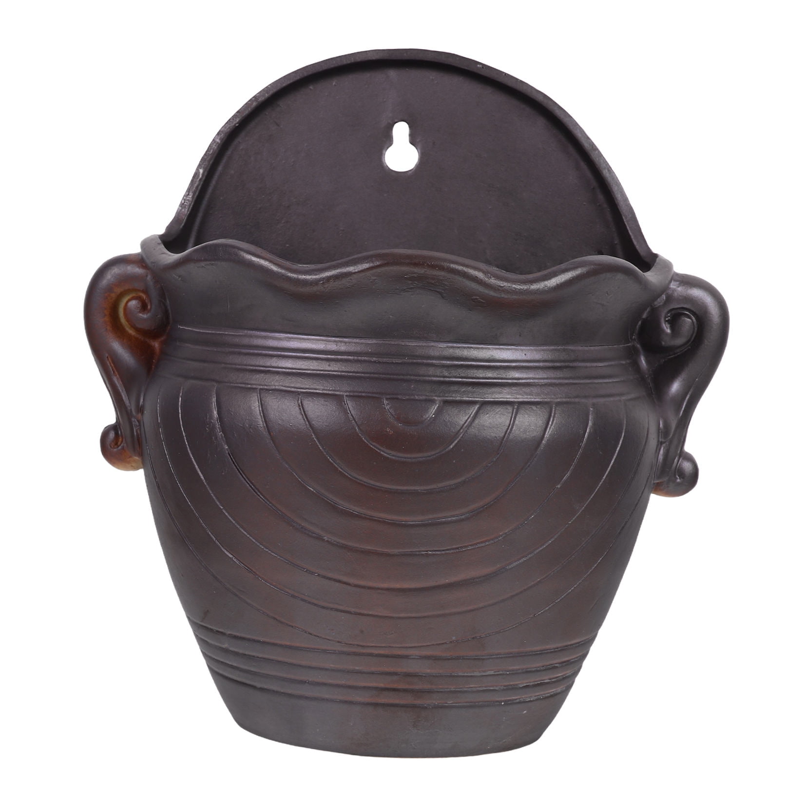 FOLOYORI Wall Hanging Planters Ceramic Pot Dark Brown 1Pcs for Balcony