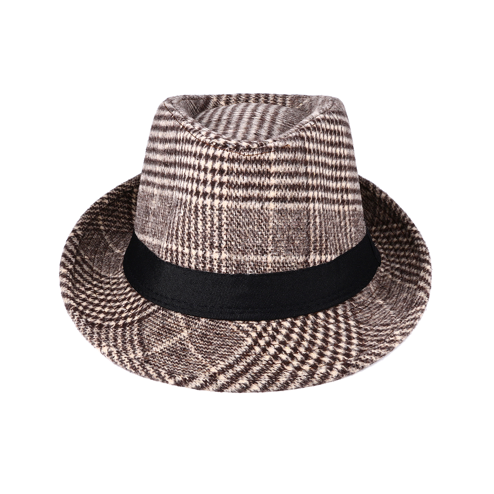 XL Trilby Fedora Hat 1920s Wool Pinstripe Gangster Panama Jazz Cap Unisex Fedora Hat Classic Trilby Hats Short Brim Manhattan  main image 2