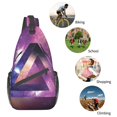 thumbnail image 6 of ZNDUO Sling Bag, Men Shoulder Backpack Small Cross Body Chest Sling Backpack-Triangle Space Stars Pattern, 6 of 8