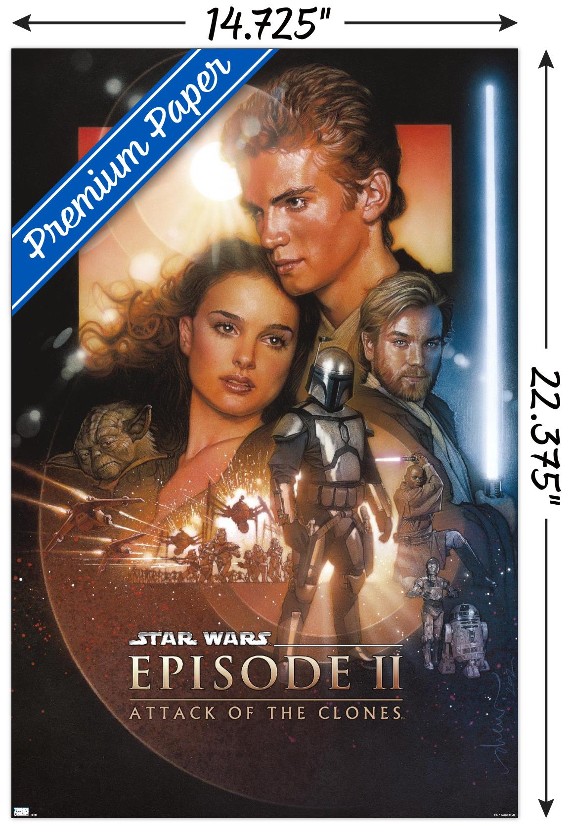 Star Wars: Attack of the Clones - One Sheet (No Billing Block) Wall Poster, 14.725" x 22.375"