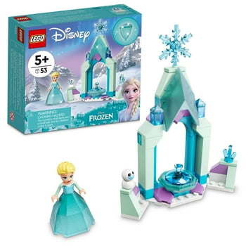 LEGO Disney Elsa’s Castle Courtyard 43199 Diamond Dress Set, Buildable Princess Toy with Collectable Frozen 2 Mini-Doll Figure