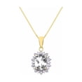 thumbnail image 2 of RYLOS Jewelry For Women 14K Yellow Gold Princess Diana Inspired Ring & Necklace W/ 18" Chain Gemstone & Diamonds 9X7MM  White Topaz April Birthstone Womens Jewelry Matching  Gold Jewelry For Women, 2 of 9