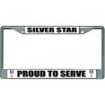 thumbnail image 1 of Proud To Serve Silver Star Chrome License Plate Frame, 1 of 1