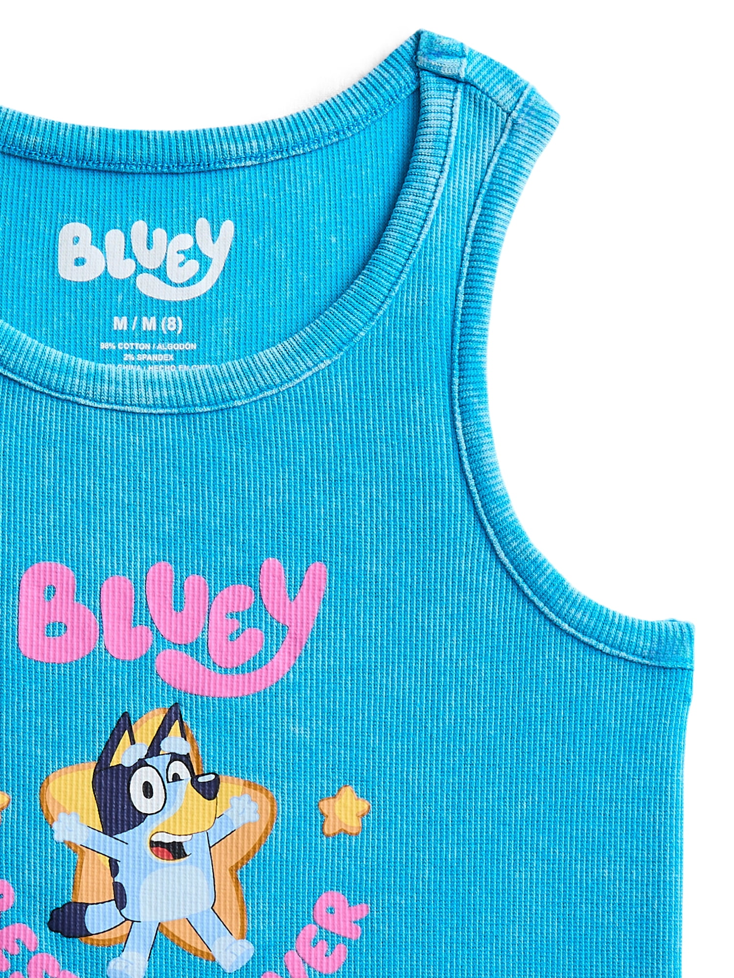 Bluey Girls Mineral Wash Graphic Tank Top, Ready or Not, Sizes 4-16