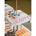 thumbnail image 2 of Outdoor Tablecloths with Umbrella Hole & Zipper, Grey Pink Giraffe 60x60 Inch Square Tablecloths, Love Heart Spring Floral Botanical Waterproof Table Cloth, Patio/Pool/Picnic Table Covers, 2 of 8