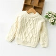 thumbnail image 1 of RXIRUCGD Pull à Manches Longues pour Enfants Garçons et Filles Mode Mignon Épaississant Chaud Col Rond (Beige, Taille : 4 Ans), 1 of 4