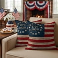 thumbnail image 2 of 2 Pack Outdoor Waterproof Throw Pillows,250th Anniversary Patriotic Flag Decorative Square Pillow Case Patio Pillows for Chair Couch Sofa 16x16in, 2 of 9