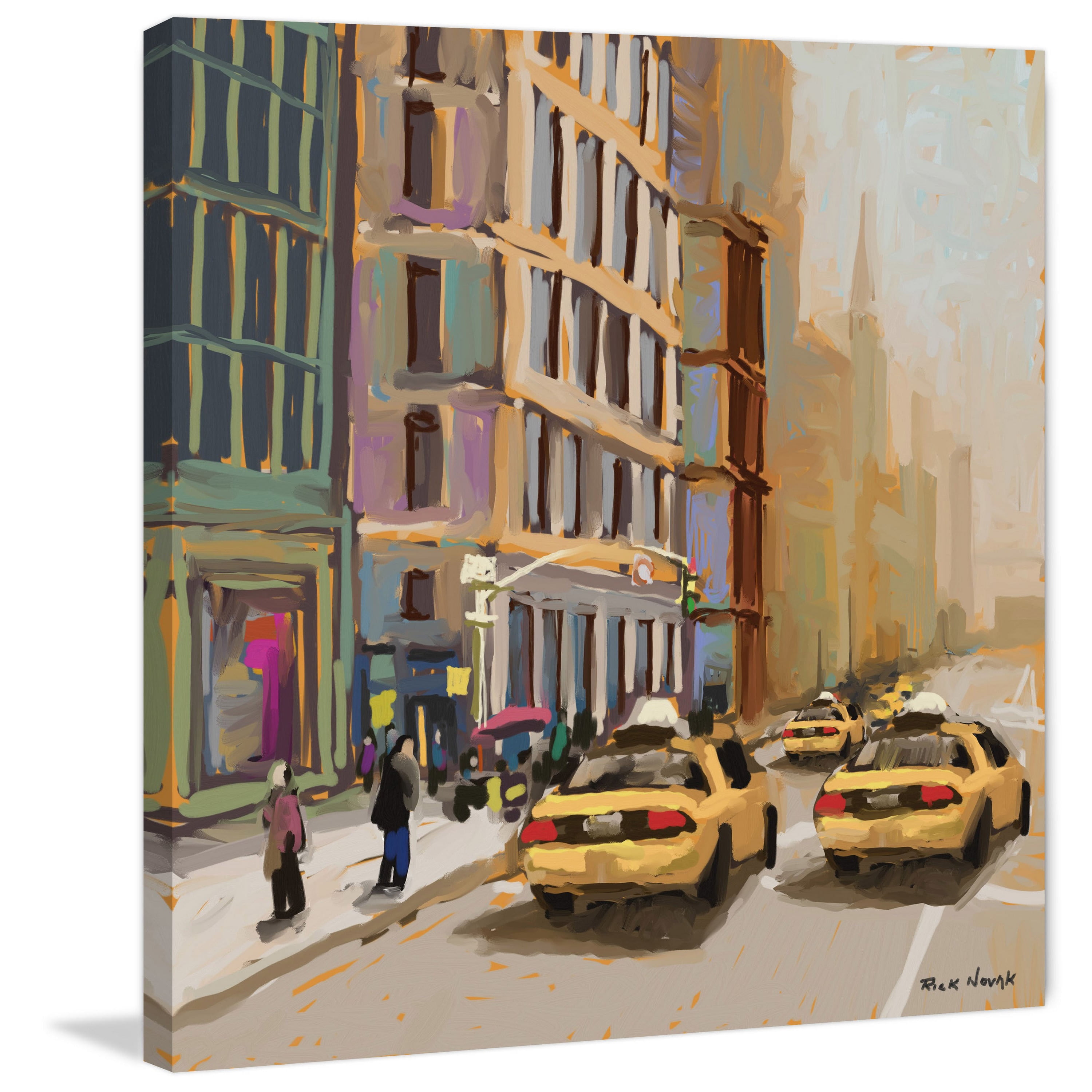 Marmont Hill "New York Cabs" by Rick Novak Painting Print on Wrapped Canvas