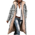 thumbnail image 3 of Dzrciro Long Winter Coats for Women, Fleece Lined Collared Full Zip Waterproof Hooded Trench Coat with Pockets, Thick Thermal Versatile Windbreaker Puffer Jackets S-5XL, 3 of 10