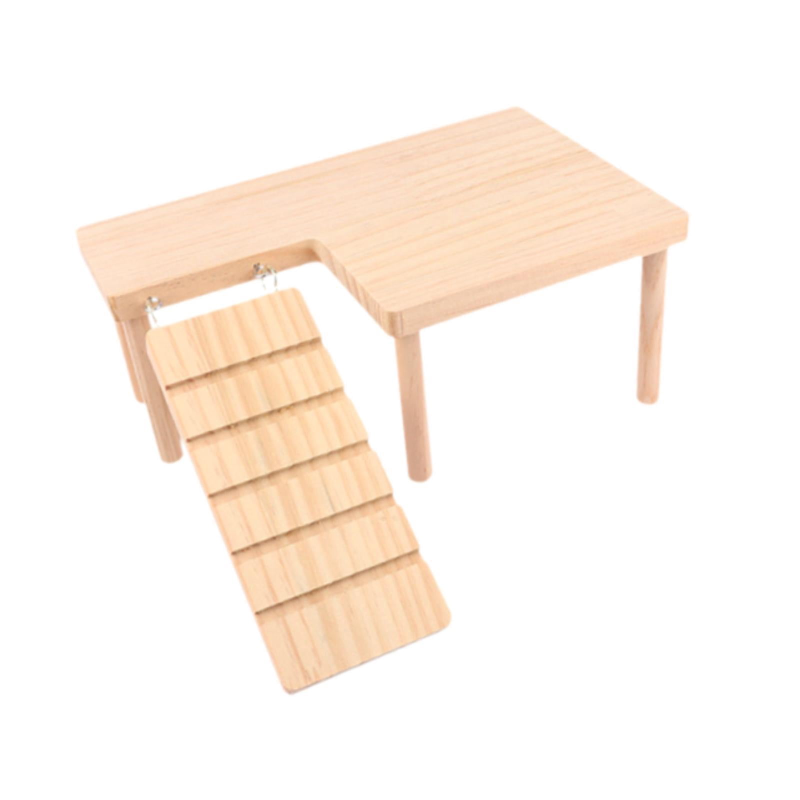 TOOYFUL Hamster Wooden platforms Toy Hamster Playground with Climbing Ladder Small Animal Climbing platforms for Mouse Chinchilla Rat left