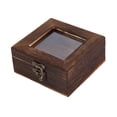 thumbnail image 2 of yuksok Specimens Display Case Dustproof Desktop Decoration Wood Jewelry Storage Box 10cmx10cmx4.5cm, 2 of 9
