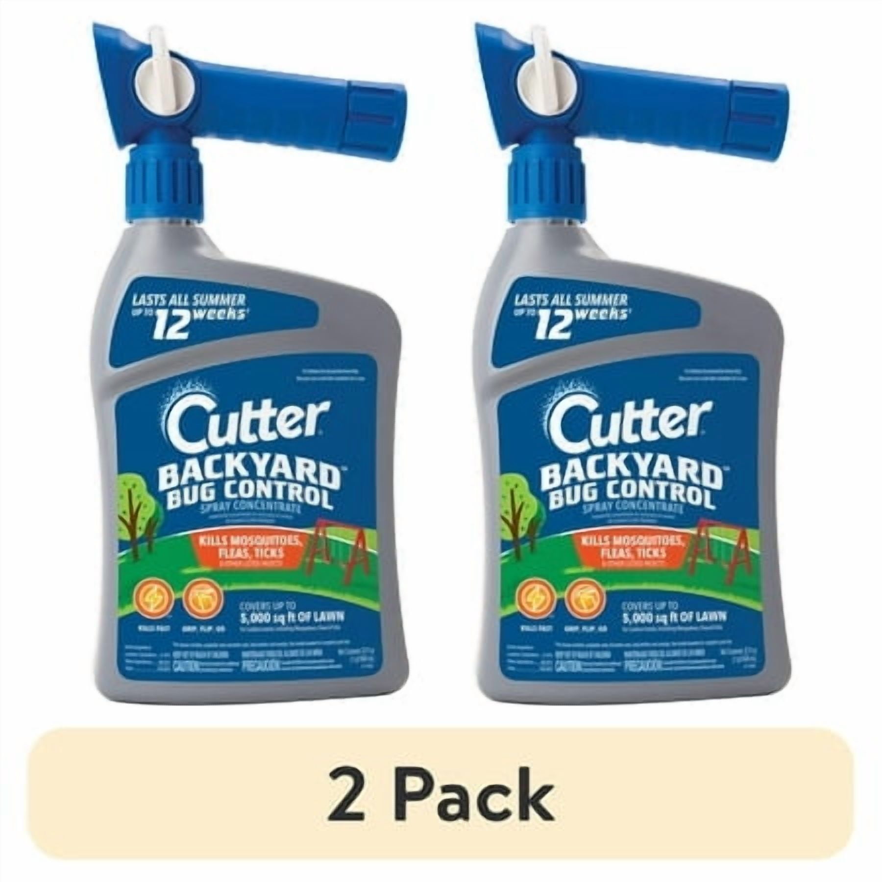 (2 pack) Cutter Backyard Bug Control Ready-to-Spray Concentrate, Kills Mosquitoes, Fleas and More, 32 Oz