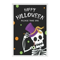 Koyal Wholesale Happy Halloween Candy Sign, Skeleton with Top Hat Halloween Signs 12 x 18 Inch Frame Included