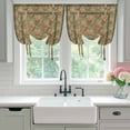 thumbnail image 4 of Sage Green Boho Balloon Curtains 63 Inch Length for Living Room/Bedroom, Vintage Ethnic Tribe Abstract Art Floral Rod Pocket Privacy Door Curtains Decorative Tie Up Shade for Window 52"x63", 4 of 8