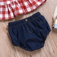 thumbnail image 3 of Coerni Boho Baby Girl Clothes Sleeveless Plaid Top And Denim Shorts Summer Outdoor Casual Fashionable Suit Checke Crop Tops, 3 of 4