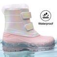 thumbnail image 3 of HOMEHOT Kid's Snow Boots Faux Fur Lining Warm Winter Boots​ Anti-slip Boots for Girls Pink 1 Big Kid, 3 of 6