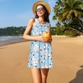 thumbnail image 3 of Naloa Baby Elephant Print Women's Summer Spring Casual Beach Sundress,Vacation Sleeveless Tank Crewneck Loose Dresses, 3 of 7