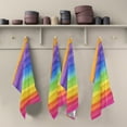 thumbnail image 4 of Multi-Purpose Kitchen Towels 28x18 Inch Dishcloths with Hanging Loop Decorative and Practical Towels for Kitchen, Dining Watercolor Rainbow Colors, 4 of 6