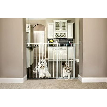UPC: 0891618001127 | Carlson Maxi Walk Through Dog Gate White 59 L x 2 W x 38 H