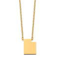 thumbnail image 1 of 925 Sterling Silver Gold Plated UT State Shaped Pendant with chain, 1 of 2