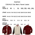 thumbnail image 7 of COEVALS CLUB Men's Flannel Jacket Shacket Sherpa Quilted Lined Casual Button up Snap Premium Jacket Shirts 60 Navy Blue Large, 7 of 7
