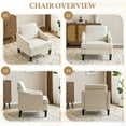 thumbnail image 4 of Bezseller Modern Accent Chair, Upholstered Armchair for Living Room, Bedroom, Office, Beige, 4 of 11