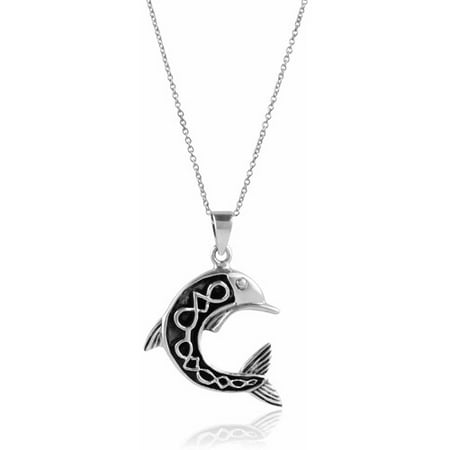 Brinley Co. Women's Sterling Silver Fish Celtic Pendant Fashion Necklace