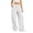 White, variant on Cargo Wide Leg Sweatpants for Women High Waist Solid Color Elastic Waist SportsCasual Pants With Multi Side Pockets
