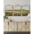 thumbnail image 4 of Drsoum Vintage Landscape Wall Art Grassland Meadow Wildflower Field Wall Prints Classic Retro Farmhouse Rustic Decorations for Office Bedroom 11x14in3pcs Natural Framed, 4 of 5