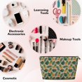 thumbnail image 3 of Picia Pineapples Palm Leaves Printed Leather Travel Toiletry Bag,Cosmetic Organizer, Makeup Travel Bag, Durable Travel Pouch, Compact Toiletry Bag, Travel Accessories, 3 of 6