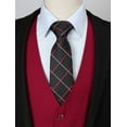 thumbnail image 4 of HISDERN Men's Suit Vest Business Formal Dress Waistcoat Vest with 3 Pockets for Suit or Tuxedo Burgundy, 4 of 8