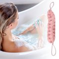 thumbnail image 2 of Unique Bargains 1 Pc Bath Shower Loofah Sponge Body Puffs for Bathroom Shower 11.42"x2.20"x1.97" Pink, 2 of 6