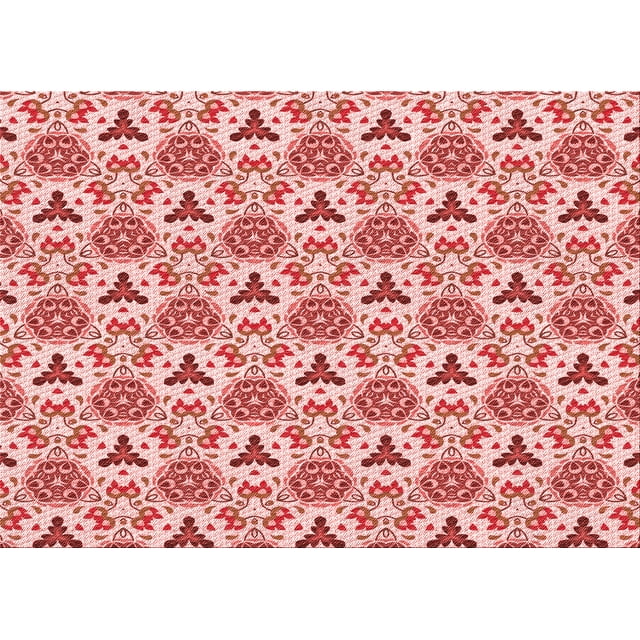 Ahgly Tapis Rectangulaire Lavable en Machine Intérieur Transitionnel Rose Profond, 2 Pieds x 5 Pieds