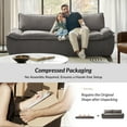 thumbnail image 4 of 90" Modern 3-Seater Sofa for Living Room Comfy Compact Apartment Couch with Removable Cushion, No Assembly Required, Gray, 4 of 9