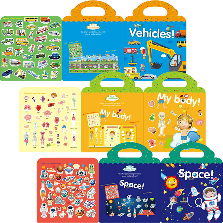 Reusable Sticker Books For Kids Toddlers Age 2 3 4 5 Window Clings  Educational Stickers Toy For Christmas Birthday Gifts