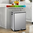 thumbnail image 5 of Atilioo 16 Gallon Dual Compartment Trash Can, Stainless Steel Garbage Can with Foot Pedal, Soft-Close Lid, 2 x 30 L Large Capacity Recycling Bin, Perfect for Kitchen, Office, 5 of 13