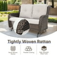 thumbnail image 3 of POCASSY 52" Width Outdoor Loveseat, Rocking Glider All Weather Wicker Patio Loveseat with Deep Seat for Porch Balcony and Backyard, Beige, 3 of 7