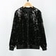 thumbnail image 4 of Moda mujer lentejuelas abrigo chaqueta de bombardero de manga larga con cremallera ropa de call Irfora Chaqueta, 4 of 7