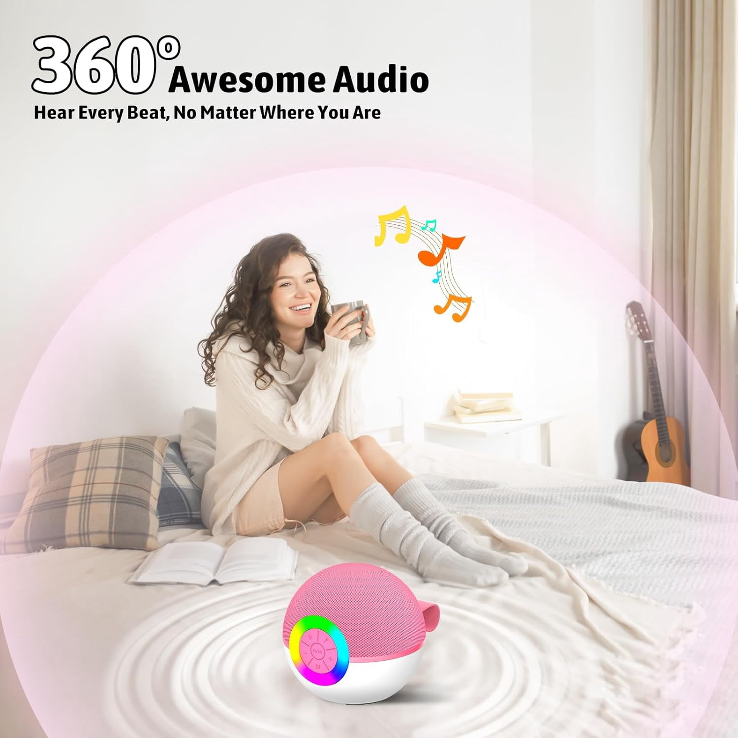 EASY Karaoke Microphone Machine Toys for Kids Adults, Mini Portable Bluetooth Speaker with 2 Wireless Mics, Christmas Birthday Gifts for Boys Girls Ages 3 4 5 6 7 8 9 10 11 12+Year Old Purple