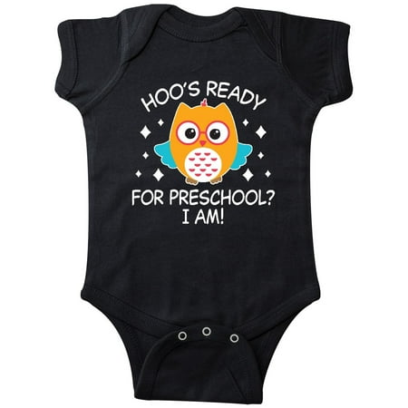 

Inktastic Hoo s Ready For Preschool I am with Cute Owl Gift Baby Boy or Baby Girl Bodysuit