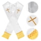thumbnail image 1 of unbranded White Wedding Pastor Stole with Elegant Cross Embroidery and Tassels for Church Use, 1 of 7