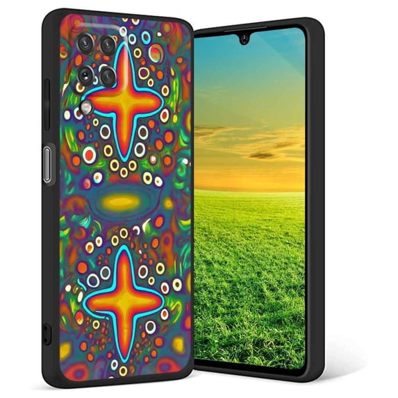 Compatible with Samsung Galaxy A12 Phone Case, Abstract-Psychedelia-Hippie-32 Case Silicone Protective for Teen Girl Boy Case for Samsung Galaxy A12