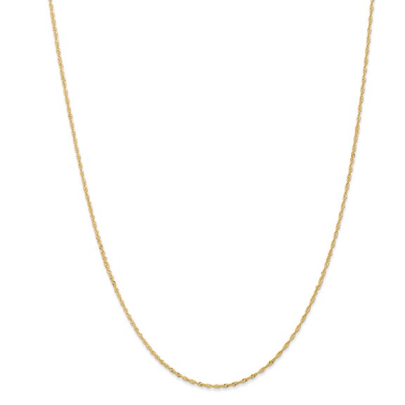14K Yellow Gold chain Singapore Diamond-cut 16 in 1.1 mm