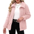 thumbnail image 3 of Women'S Long Sleeve Full Zip Soft Warm Fleece Jacket Pink 5XL, 3 of 9