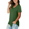 thumbnail image 4 of Women's T Shirts V Neck Casual Short Sleeve Summer Basic Tops Tees, 4 of 4